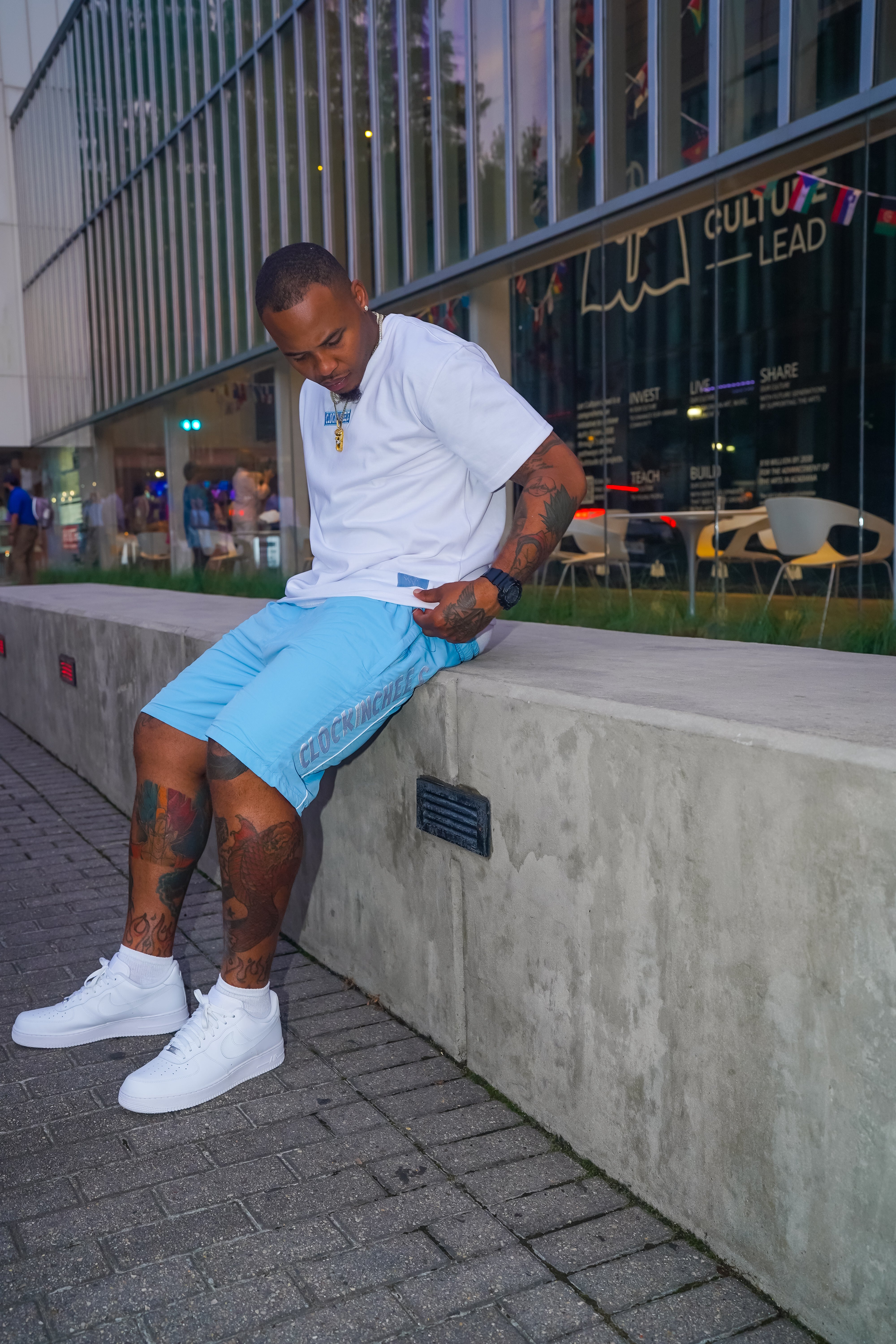 DOUBLE C SET WHITE/BLUE