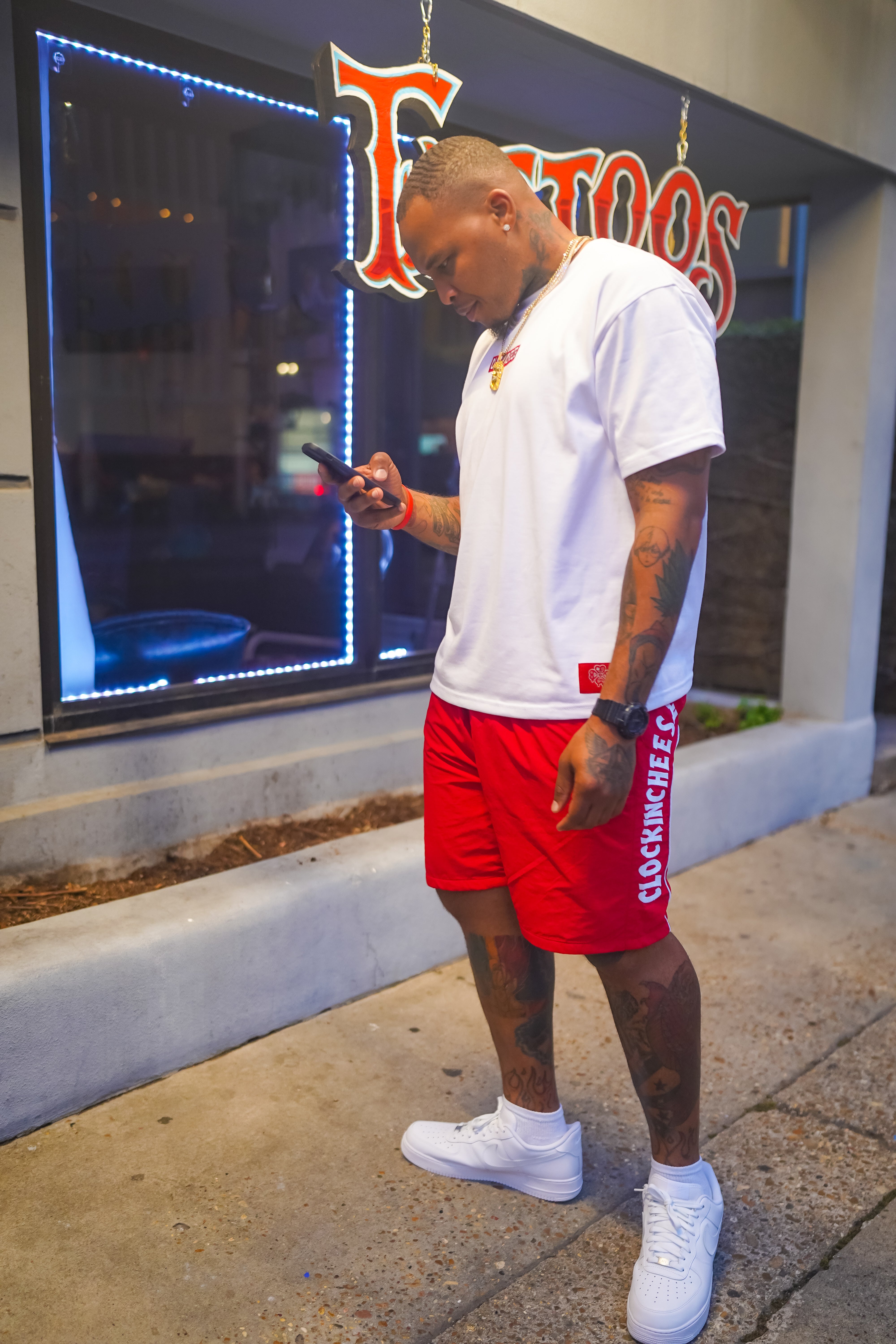 DOUBLE C’s SET WHT/RED