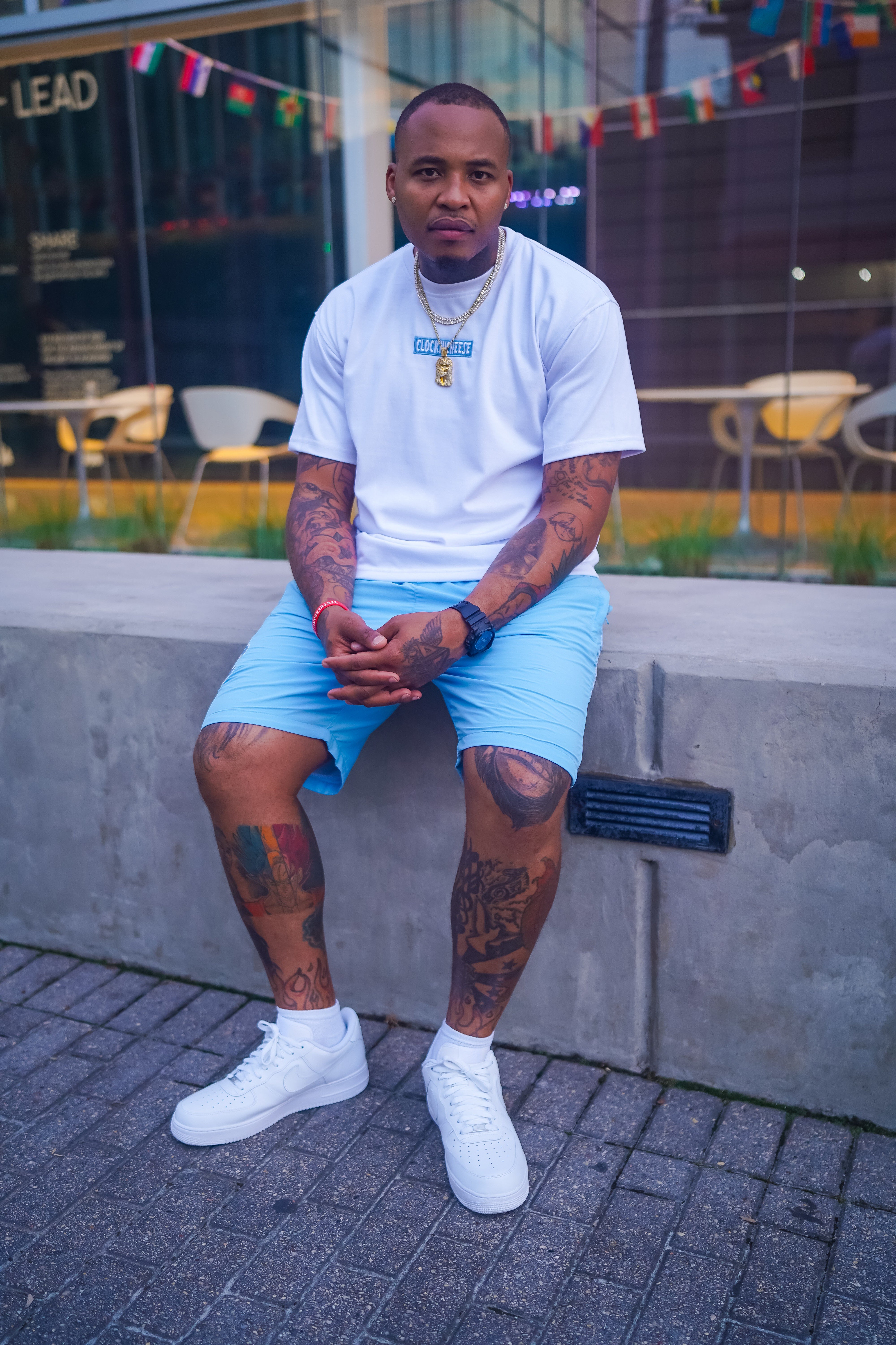 DOUBLE C SET WHITE/BLUE