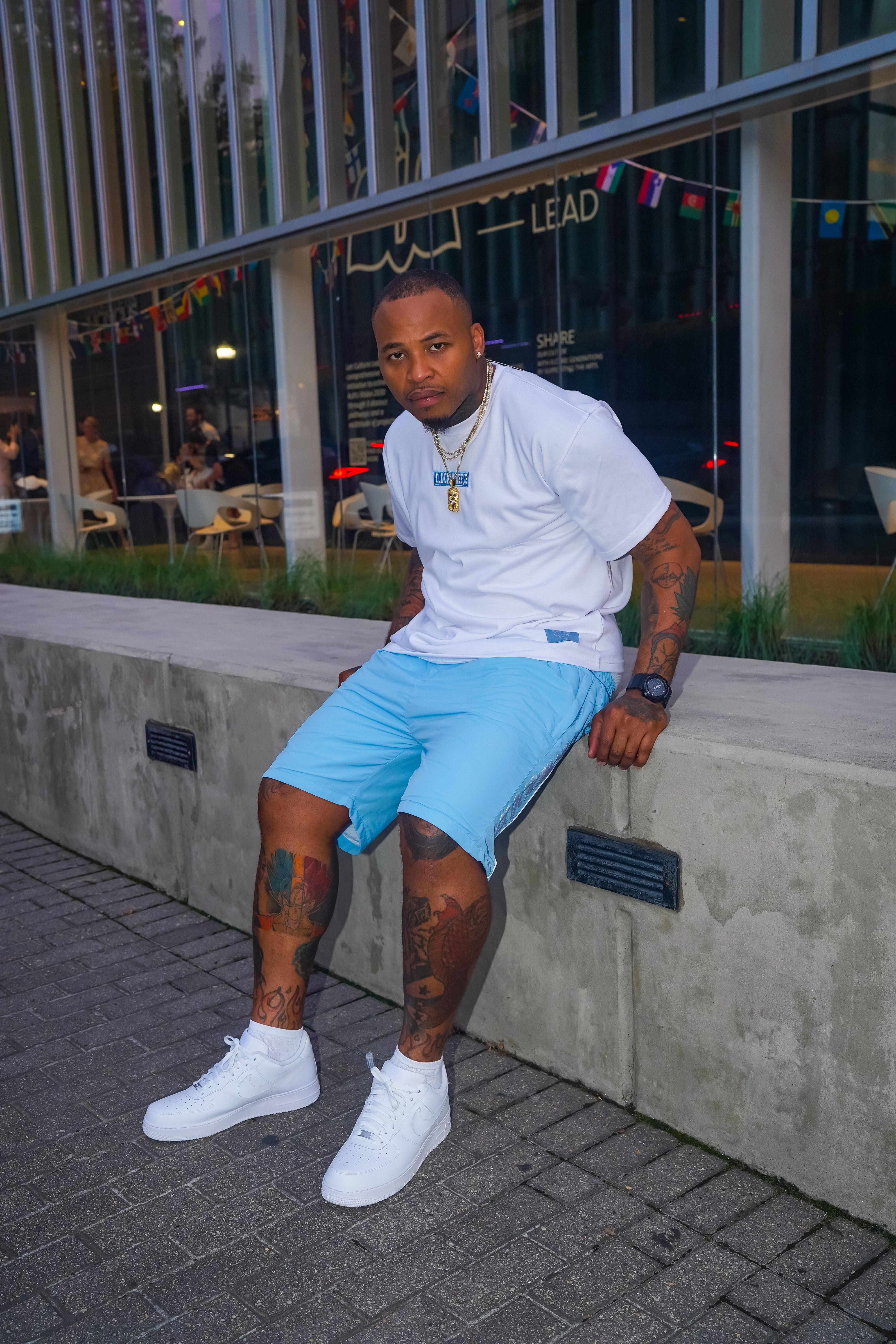 DOUBLE C SET WHITE/BLUE