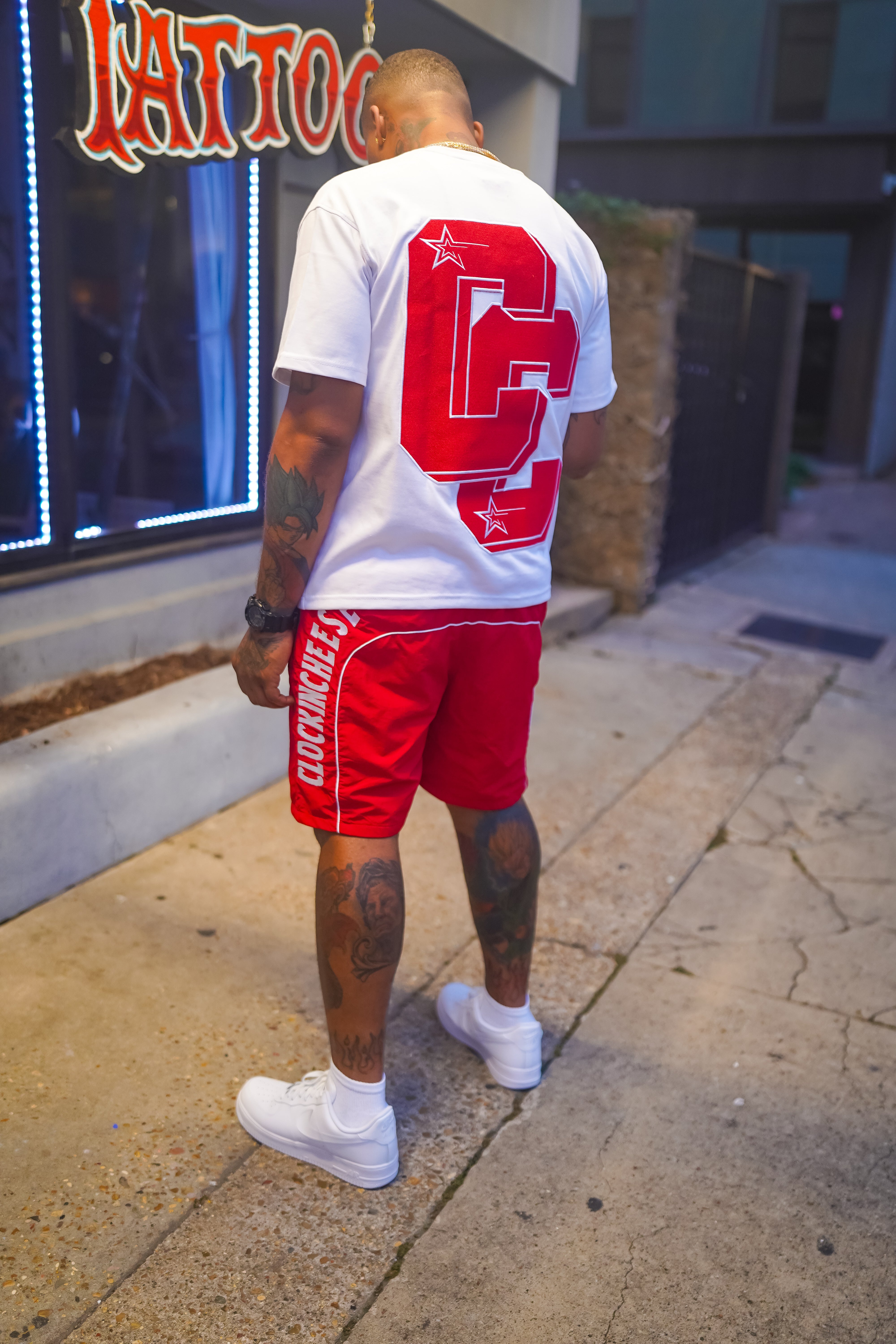 DOUBLE C’s SET WHT/RED