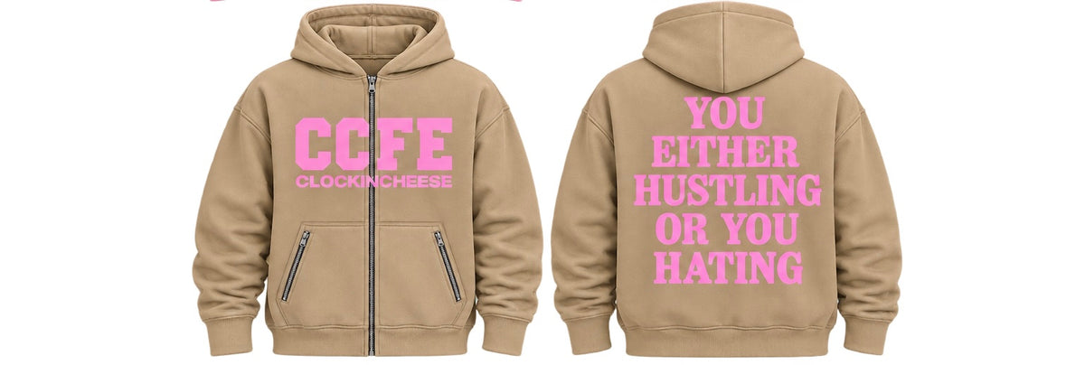 KHAKI/ PINK CCFE ZIP UP